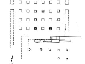 <p>Fig. 2. Plan of the columned hall and its portico at Bardak Siāh (after Yaghmaei, <em>Kākh-e Bardak Siāh</em>, p. 73)</p>
