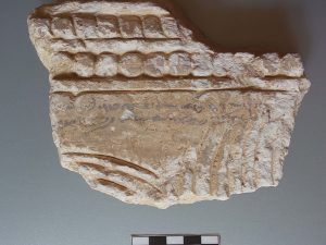 <p>Fig. 9. Fragment of an inscribed plaster from Qal’eh Dokhtar (photo: M. Labbaf-Khaniki)</p>
