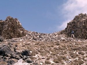 <p>Fig. 4. The southwestern wall and its bastion in 2003 (image: A. Mousavi)</p>
