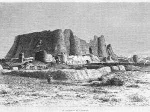 <p>Fig. 3. Dieulafoy’s engraving of Qal’eh Gabri (image: Dieulafoy, <em>La Perse, la Chaldée et la Susiane).</em></p>
