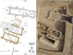 <p>Fig. 5. Chegā Soflā. Various multiple burial grave structures in Area B (photo: Loqman Ahmadzadeh, the Zohreh Prehistoric Project archive)</p>
