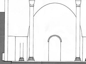 <p>Fig. 3. Tol-e Sefidak, Hājīābād. Tentative reconstruction of the southeastern façade  (image: Azarnoush, <em>The Sasanian Manor House at Hājīābād, Iran</em>, pl. B)</p>
