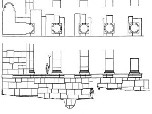 <p>Fig. 7. Herzfeld’s reconstruction of the colonnaded façade (Herzfeld, <em>Iran in the Ancient East</em>, p. 282, fig. 380)</p>
