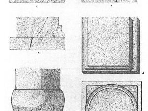 <p>Fig. 17. Hakemi’s excavations in 1955. Base and pilaster (Hakemi, “The Excavation of Khurha,” <em>East and West</em> 40/1, 1990, p. 25, fig. 13)</p>
