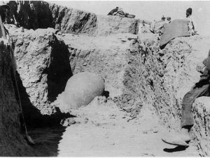 <p>Fig. 20. Hakemi’s excavations in 1955. Room with storage jar (Hakemi, “The Excavation of Khurha,” <em>East and West</em> 40/1, 1990, p. 36, fig. 25)</p>
