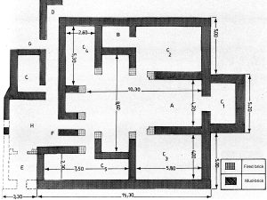 <p>Fig. 6. The plan of the library in the Maragha Observatory (after Varjavand, <em>Kavosh-e Rasadkhāneh-ye Marāgha)</em></p>
