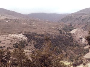 <p>Fig. 1. The situation of Marlik (left) and Pilā Qal’eh (left) in the valley of the Gohar Rud (photo: M. Mousavi).</p>
