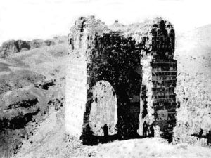 <p>Fig. 3. The oldest photograph of the Pavilion at Qal‘eh Zohāk taken in 1960 (after Mostafavi, “Yek asar-e tārikhi az dowrān-e Madhā tā ahd-e eslami. Qal’eh Zohāk dar Azarbāijān,” fig. 9).</p>
