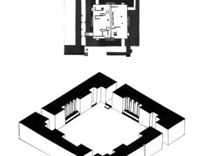 <p>Fig. 10. Qal’eh Zohāk. Plan and axonometric view of the the Hall (after Derakhshi, “Bāstānshenāsi-ye Qal’eh Zohāk,” fig. 10).</p>
