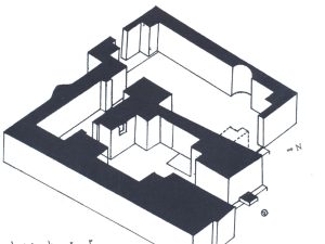 <p>Fig. 13. Qal’eh Zohāk. Plan of the building with a cruciform hall (after Derakhshi, “Bāstānshenāsi-ye Qal’eh Zohāk,” <em>Asar</em>, Nos. 38-39, 1984, p. 84, fig. 13/1).</p>
