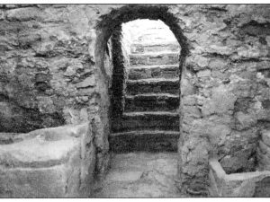 <p>Fig. 6. Entrance and its vaulted hallway as seen from the tomb chamber (after Rahbar, “Ārāmgāh-e zirzamini-ye elymā’i dar Sāleh Dāvood,” p. 297, pl. 11)</p>
