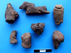 <p>Fig. 3. A selection of clay figurines from the West Mound.</p>
