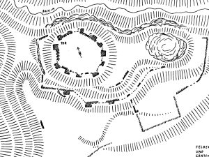 <p>Fig. 4. The sketch plan of Qalāichi by Wolfram Kleiss (after Kleiss, “Burganlagen und Befestigungen in Iran,” fig. 9)</p>
