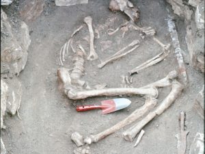 <p>Fig. 2. One of the Parthian period burials at Qal’eh Kūti (photo: M. Mousavi)</p>
