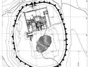 <p>Fig. 2. The plan of Takht-e Sōleymān in the Sasanian period (after Naumann, <em>Die Ruinen von Tacht-e Suleiman und Zendan-e Suleiman</em>, plate 2)</p>
