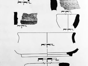 <p>Fig. 5. Potsherds from the fort area (after Omrani and Rahmatpour, <em>Qal’ehā va esthehkāmāt-e Azarbaijān,</em> p. 79 fig. 33/1)</p>
