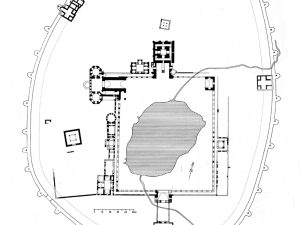 <p>Fig. 15. The plan of Takht-e Sōleymān in the Ilkhanid period (after Naumann, <em>Die Ruinen von Tacht-e Suleiman und Zendan-e Suleiman</em>, plate 3)</p>
