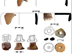 <p>Fig. 3. Miscellaneous finds from Ahranjan Tepe (after Geravand and Malekpour, “Preliminary Report on Soundings at Tepe Ahranjan,” p. 725, fig. 4)</p>
