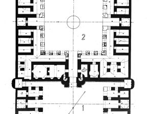 <p>Fig. 3. Rōbāt Sharaf. Plan of the caravanserai (image: Daneshdoost, “Rōbāt Sharaf,” plan, p. 13).</p>
