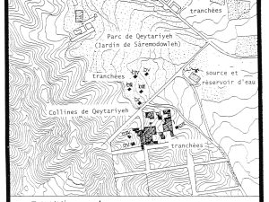 <p>Fig. 1. The plan of the site of Qeytariyeh, northern Tehran (after Kambakhsh Fard, <em>Tehran-e sehezārodevist saleh</em>, p. 37)</p>
