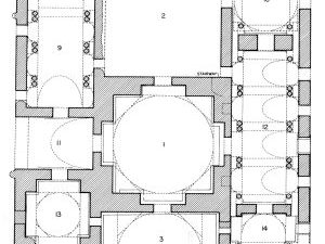 <p>Fig. 3. Plan of the Sarvestan monument by Lionel Bier (after Bier, <em>Sarvistan</em>, fig. 5)</p>
