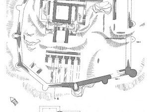 <p>Fig. 2. Dietrich Huff’s topographic plan of the Belqeys fortress (image: D. Huff, “Tacht-e Belqis,” pl. 196)</p>
