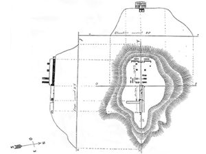 <p>Fig. 9. Tepe Mil. Plan and section of the remains (Pézard, G. and G. Bondoux, “Mission de Téhéran,” <em>Mémoire de la Délégation en Perse</em>, vol. 12, 1911, p. 53, fig. 2)</p>
